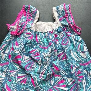 Lilly Pulitzer for Target Girls' Turquoise, Pink & White Paisley Ruffle Dress
